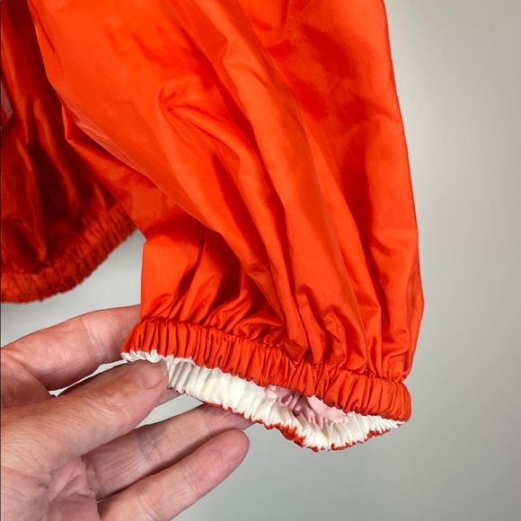 Bright Orange Hooded Women's Windbreaker Jacket - Picture 5 of 13